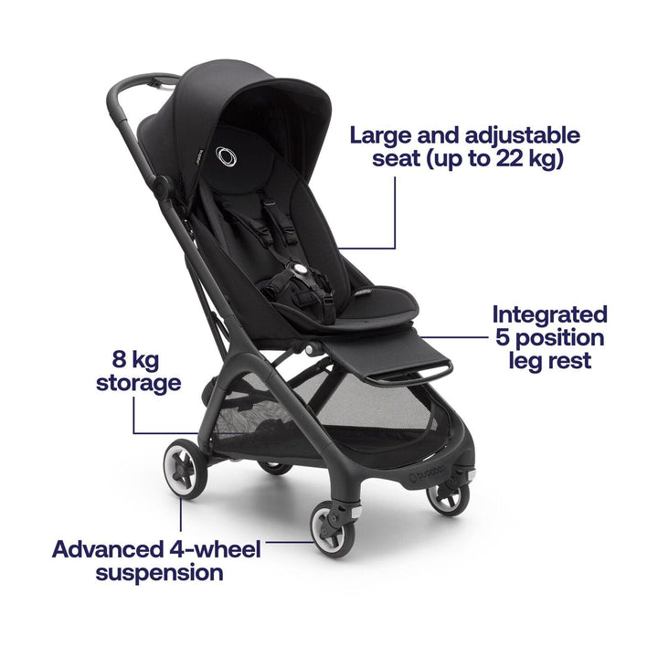 Bugaboo Compact Strollers Bugaboo Butterfly Stroller with Bumper Bar - Midnight Black