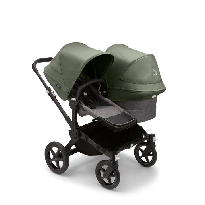 Bugaboo double pushchairs Bugaboo Donkey 5 Duo - Black/Grey Melange/Forest Green