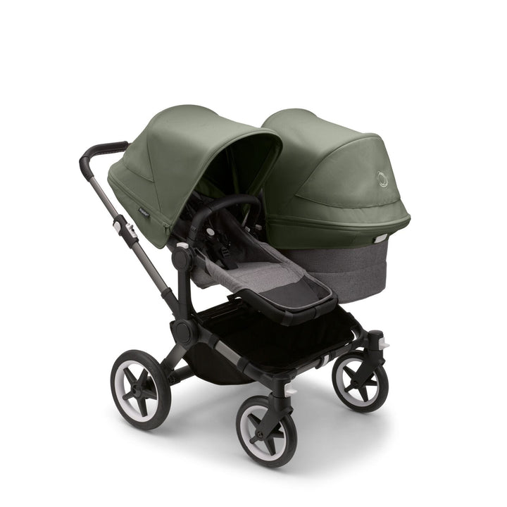 Bugaboo double pushchairs Bugaboo Donkey 5 Duo - Graphite/Grey Melange/Forest Green