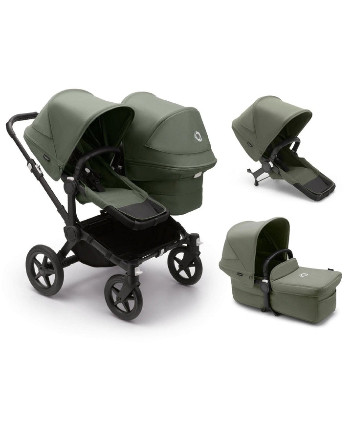 bugaboo donkey 5 twin complete stroller Bugaboo Donkey 5 Twin Black/Forest Green