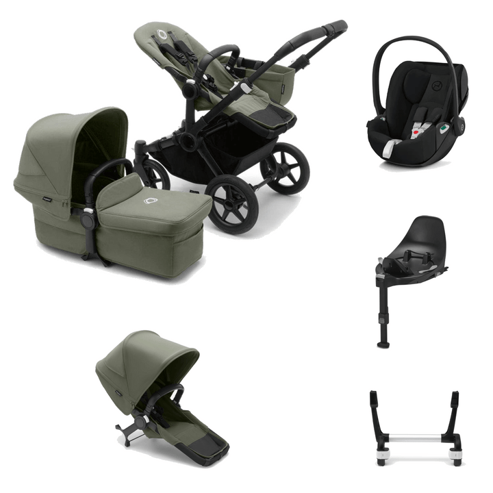 Bugaboo Travel Systems Bugaboo Donkey 5 Duo with Cloud Z2 and Base Z2 - Black/Forest Green