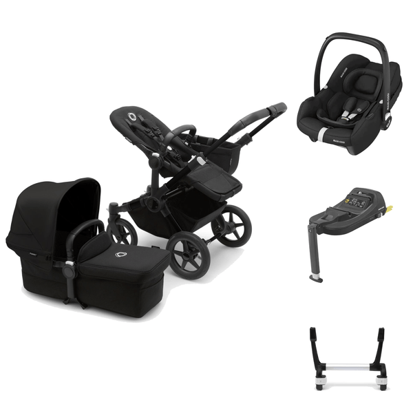 Bugaboo Travel Systems Bugaboo Donkey 5 with Cabriofix and Base - Black/Midnight Black