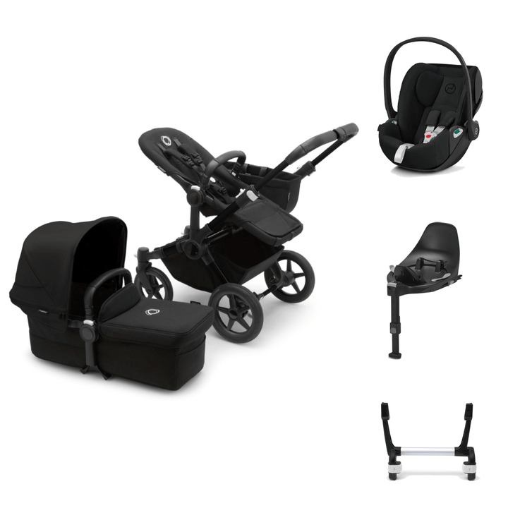 Bugaboo Travel Systems Bugaboo Donkey 5 with Cloud Z2 and Base Z2 - Black/Midnight Black