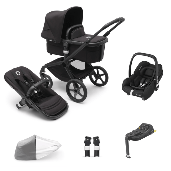 Bugaboo Travel Systems Bugaboo Fox 5, Cabriofix i-Size and Base Travel System - Black/Midnight Black/Midnight Black