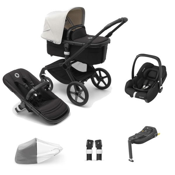 Bugaboo Travel Systems Bugaboo Fox 5, Cabriofix i-Size and Base Travel System - Black/Midnight Black/Misty White