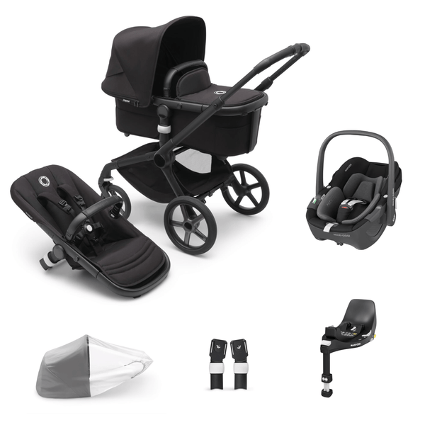 Bugaboo Travel Systems Bugaboo Fox 5, Pebble 360 and Base Travel System - Black/Midnight Black/Midnight Black