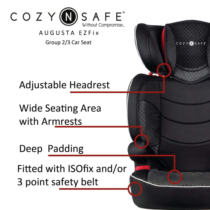 Cozy N Safe CAR SEATS Cozy N Safe Augusta EZFix Group 2/3 Child Car Seat - Black