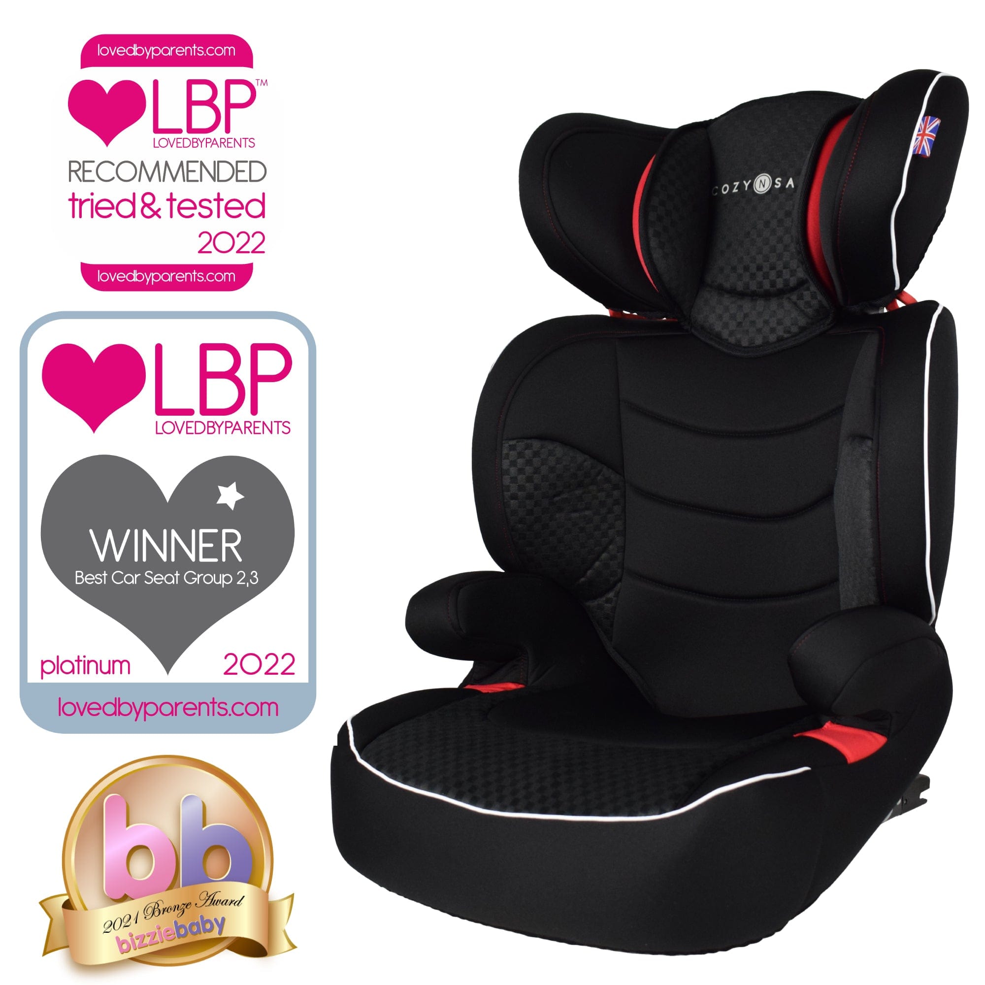 Cozy N Safe Astra EST-310 Siège auto pour enfant, noir, 135-150 cm, installation par ISOFIX et Cozy N Safe Astra EST-310 Siège auto pour enfant, noir, 135-150 cm, installation par ISOFIX et