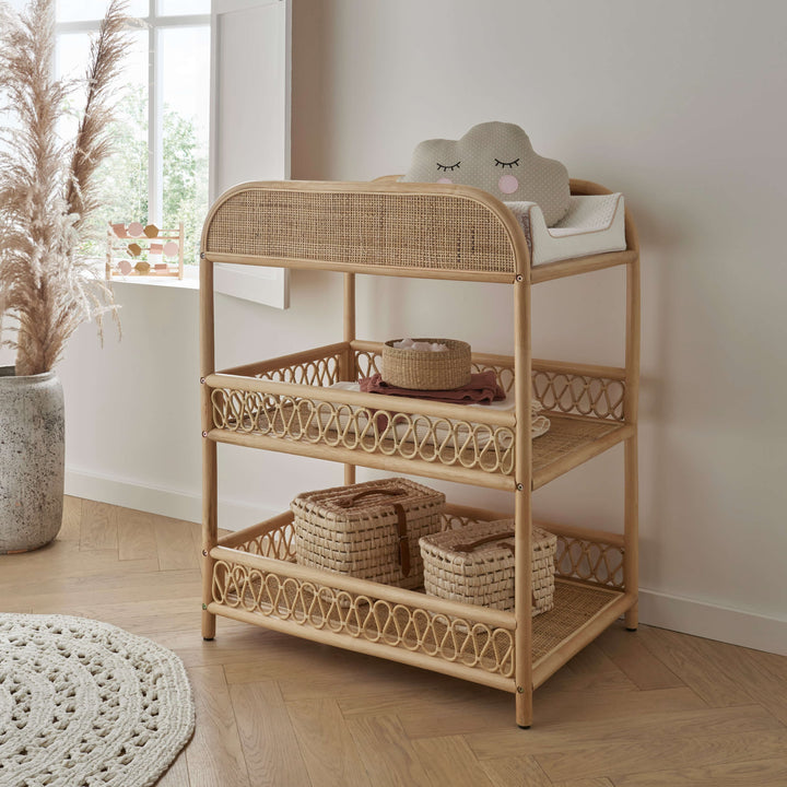 Cuddleco Cribs Cuddleco Aria 3pc Set Crib, Changer, Clothes Rail - Rattan