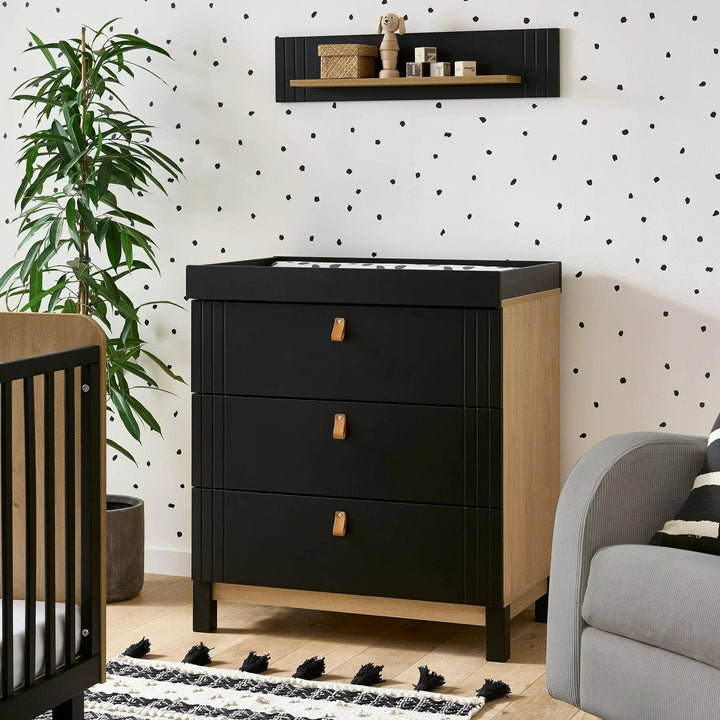 Cuddleco Dressers Cuddleco Rafi Dresser Changer - Oak/Black