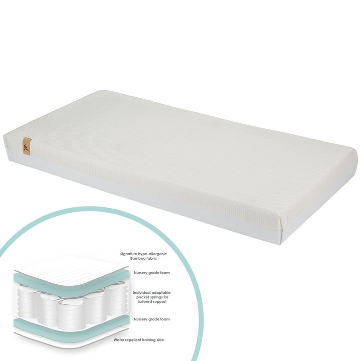 Cuddleco Mattresses CuddleCo Signature Hypo-Allergenic Bamboo Pocket Sprung Cot Bed Mattress 140 x 70cm