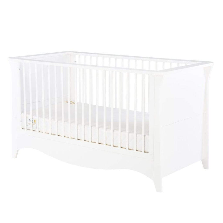 Cuddleco Nursery Furniture Cuddleco Clara 2 Piece Set 3 Drawer Dresser and Cot Bed - White