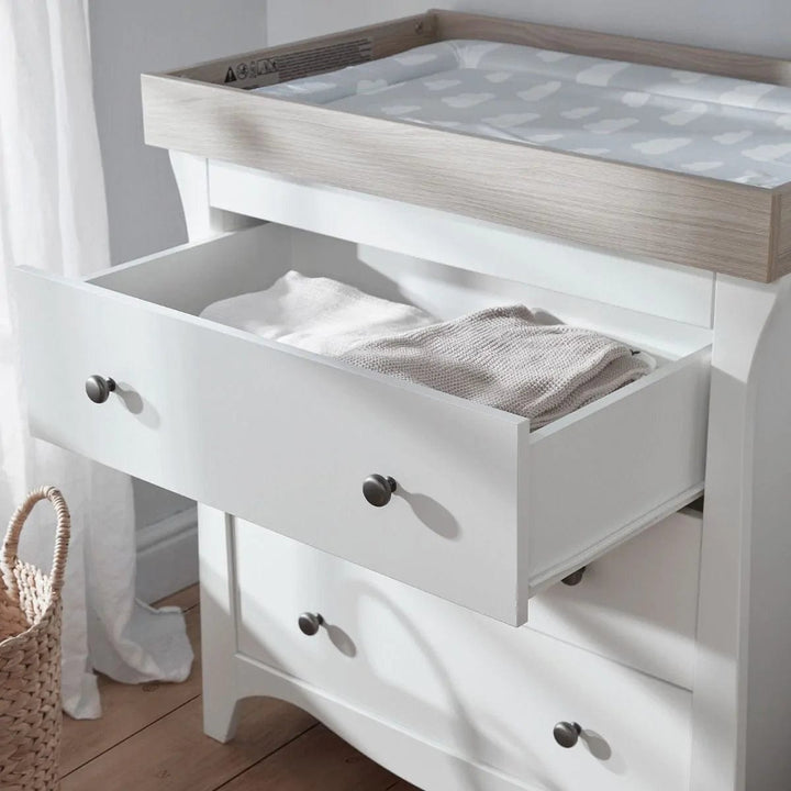 Cuddleco Nursery Furniture Cuddleco Clara 3 Drawer Dresser - White Ash