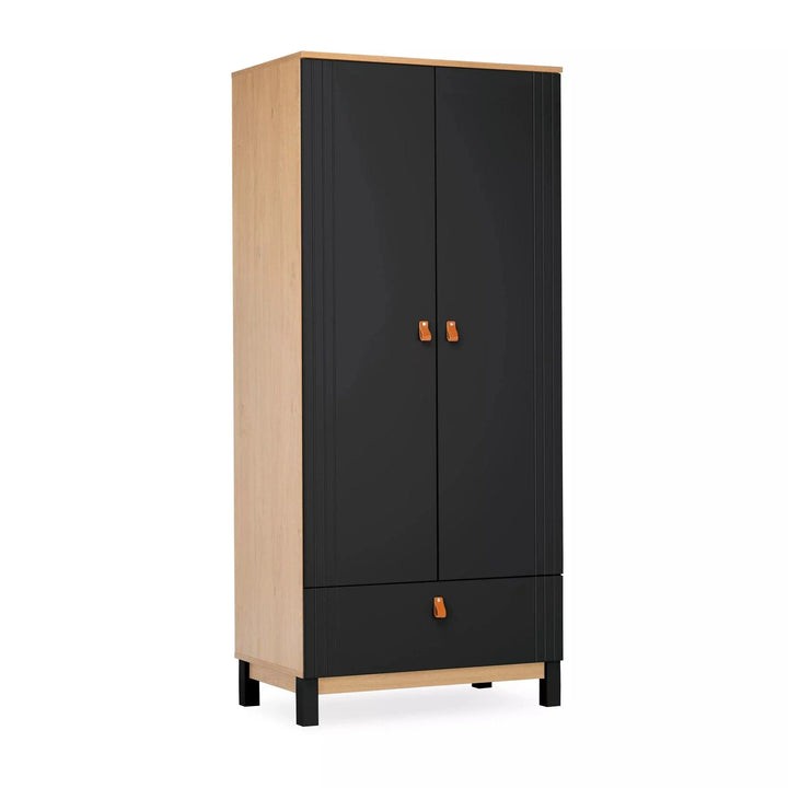 Cuddleco Wardrobes Cuddleco Rafi Wardrobe - Oak/Black