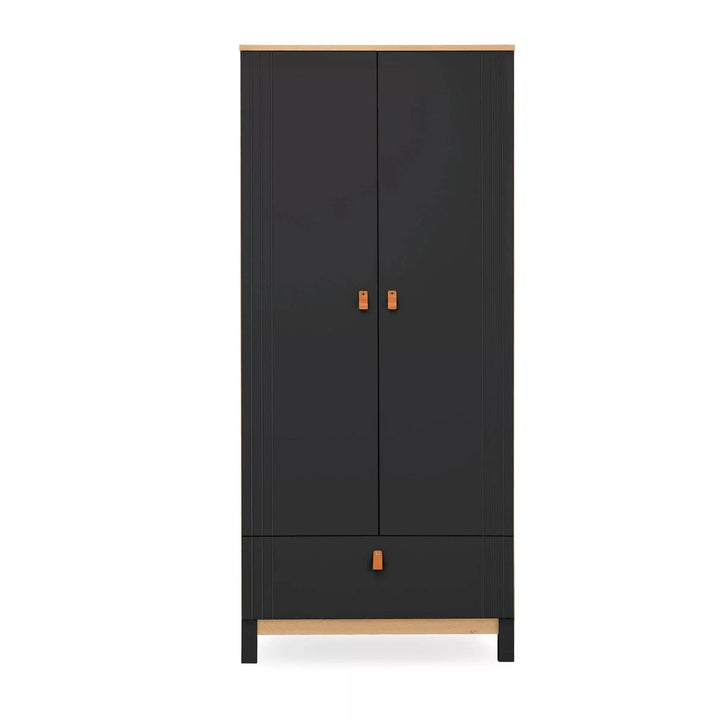 Cuddleco Wardrobes Cuddleco Rafi Wardrobe - Oak/Black