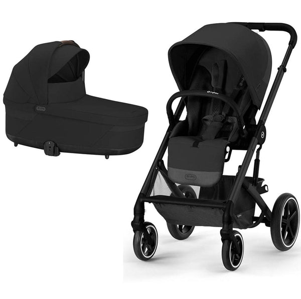 Cybex Prams & Pushchairs Cybex Balios S Lux Black Frame and Carrycot - Moon Black