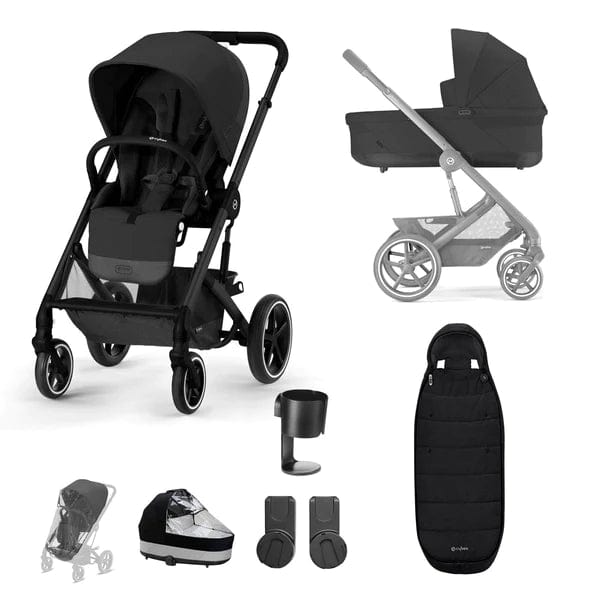 Cybex Prams & Pushchairs Cybex Balios S Lux Essential Bundle in Moon Black