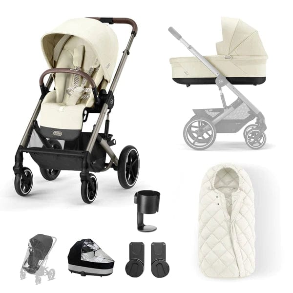 Cybex Prams & Pushchairs Cybex Balios S Lux Essential Bundle in Taupe / Seashell Beige