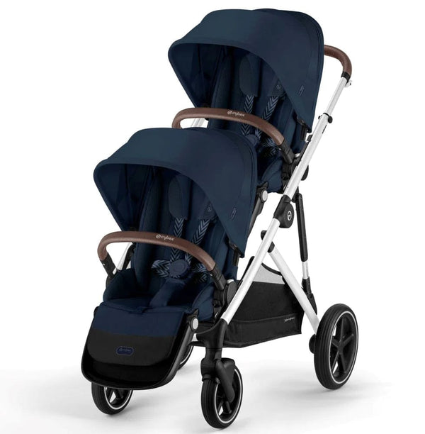 Cybex Prams & Pushchairs Cybex Gazelle S Double Tandem Pushchair - Silver / Ocean