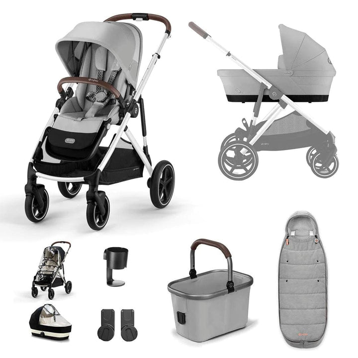 Cybex Pushchairs Cybex Gazelle Essential Bundle - Silver / Lava Grey