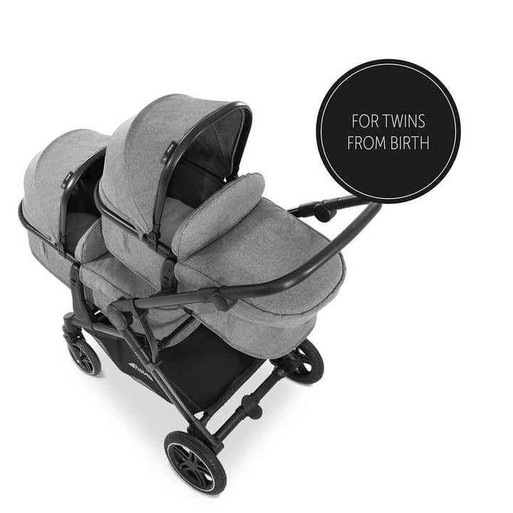 Hauck double pushchairs Hauck Atlantic Twin Pushchair - Melange Grey