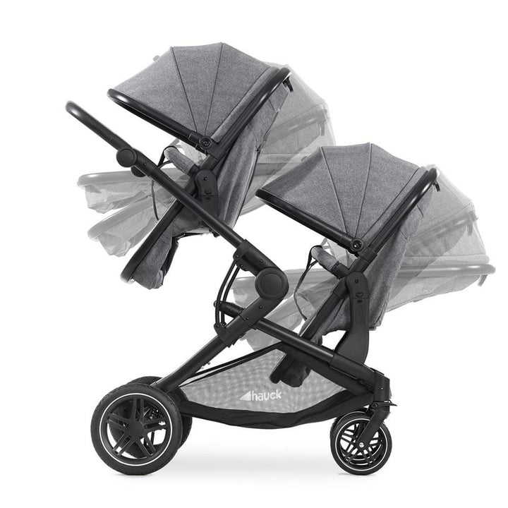 Hauck double pushchairs Hauck Atlantic Twin Pushchair - Melange Grey