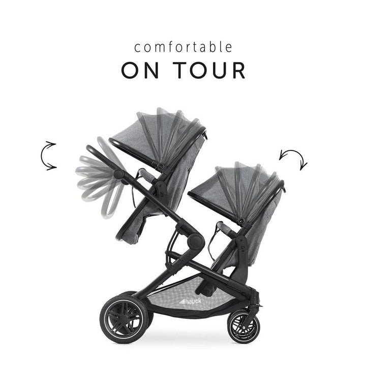 Hauck double pushchairs Hauck Atlantic Twin Pushchair - Melange Grey