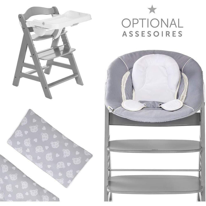 Hauck highchairs Hauck Alpha+ Wooden Highchair - Grey