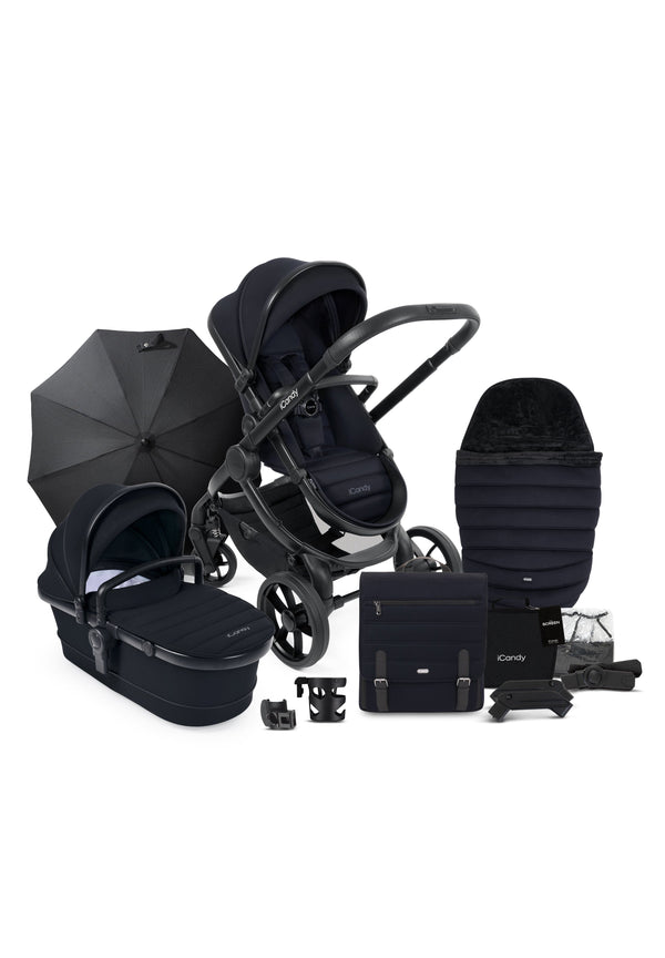 iCandy double pushchairs iCandy Peach 7 Complete Bundle - Jet / Black Edition