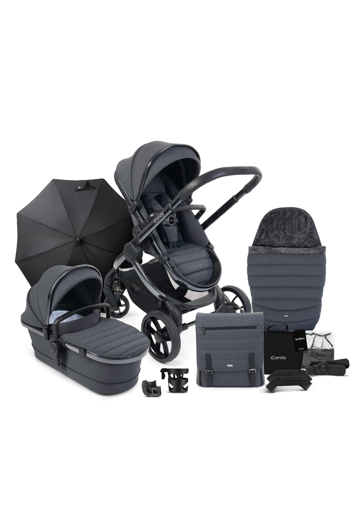 iCandy double pushchairs iCandy Peach 7 Complete Bundle - Phantom / Dark Grey