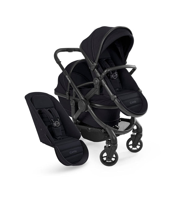iCandy double pushchairs iCandy Peach 7 Double Pushchair - Jet / Black Edition