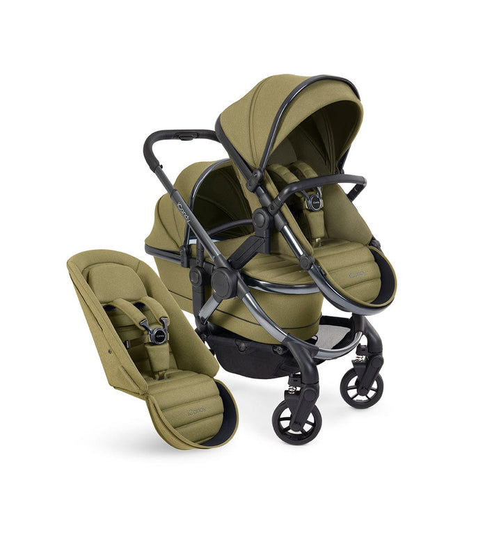 iCandy double pushchairs iCandy Peach 7 Double Pushchair - Phantom / Olive