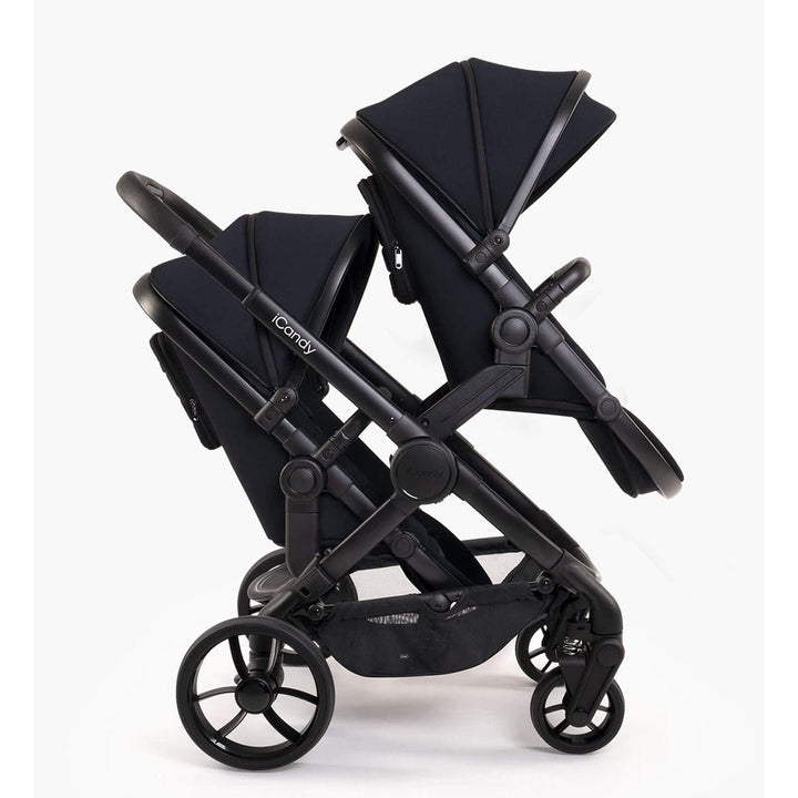 iCandy double pushchairs iCandy Peach 7 Twin Cybex Cloud Z2 Travel System - Jet / Black Edition