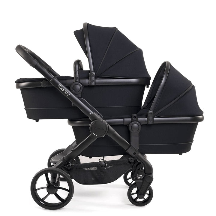 iCandy double pushchairs iCandy Peach 7 Twin Cybex Cloud Z2 Travel System - Jet / Black Edition