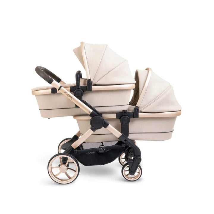 iCandy double pushchairs iCandy Peach 7 Twin Pushchair - Biscotti