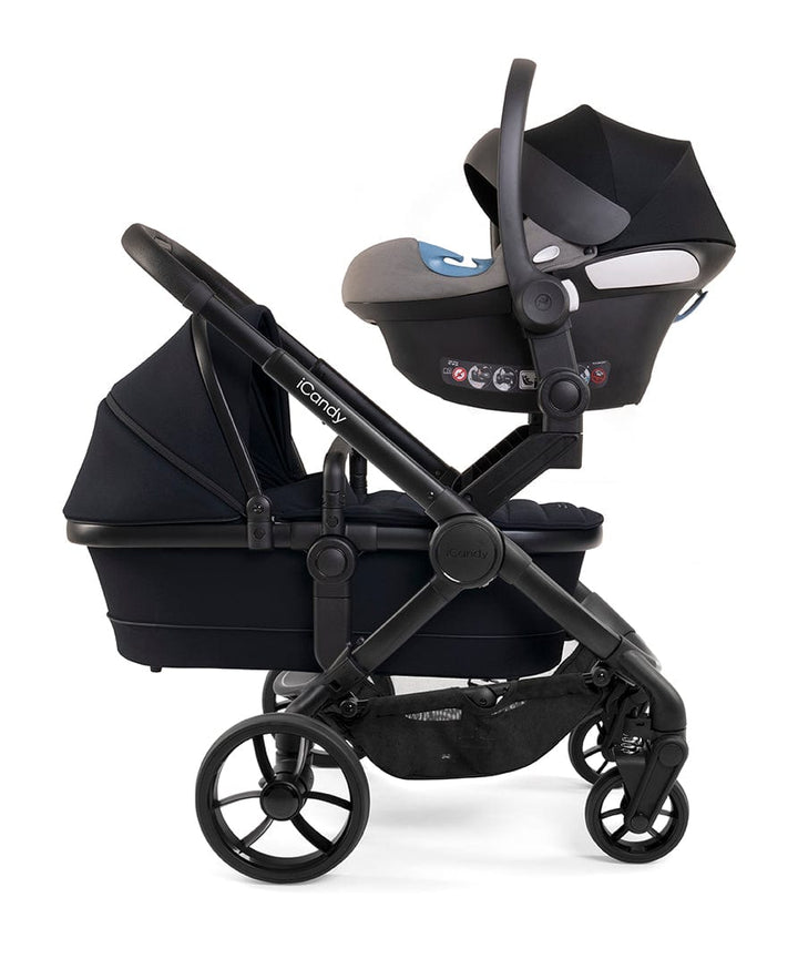 iCandy double pushchairs iCandy Peach 7 Twin Pushchair - Jet / Black Edition