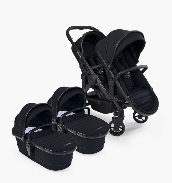 iCandy double pushchairs iCandy Peach 7 Twin Pushchair - Jet / Black Edition