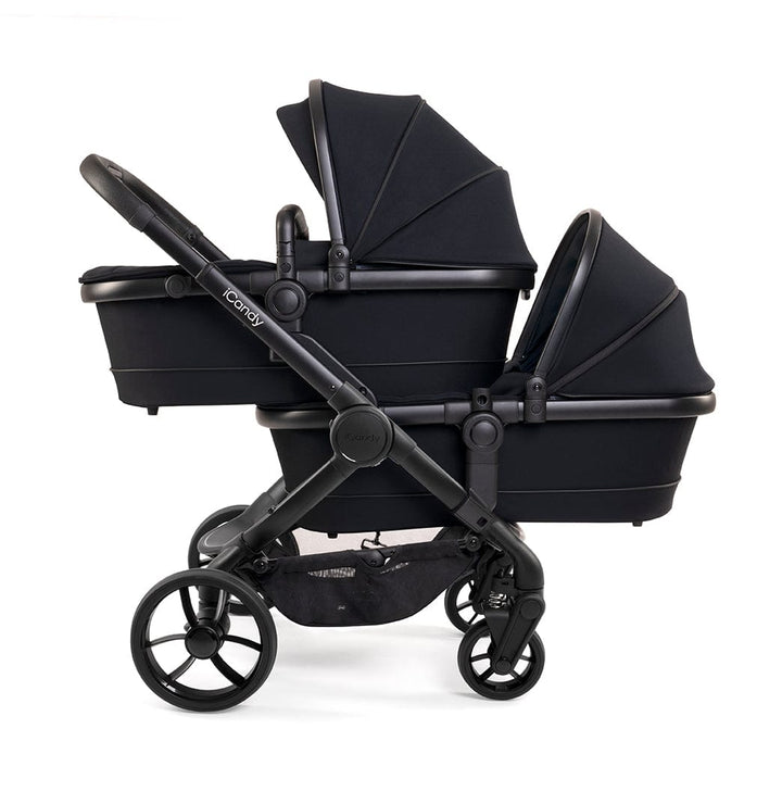 iCandy double pushchairs iCandy Peach 7 Twin Pushchair - Jet / Black Edition