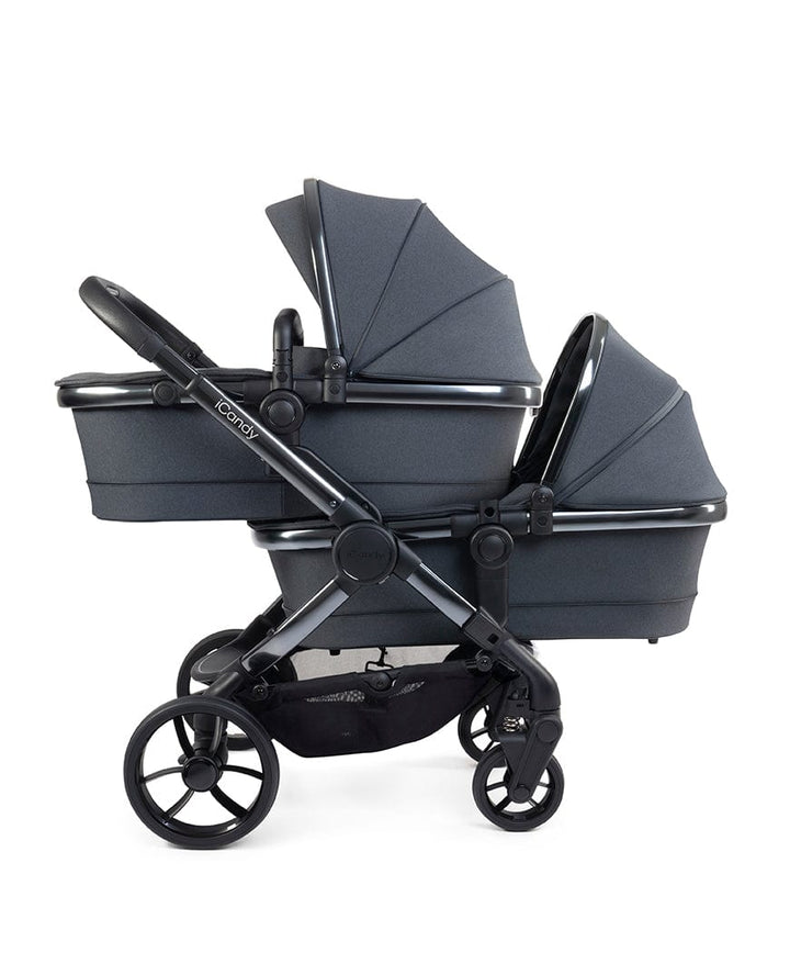 iCandy double pushchairs iCandy Peach 7 Twin Pushchair - Phantom / Dark Grey