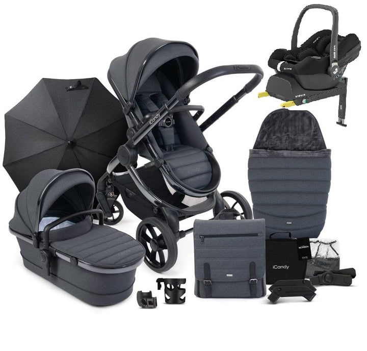 iCandy Travel Systems iCandy Peach 7 Maxi Cosi Cabriofix i-Size Travel System Bundle - Dark Grey