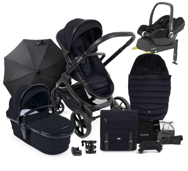 iCandy Travel Systems iCandy Peach 7 Maxi Cosi Cabriofix i-Size Travel System Bundle - Jet / Black Edition