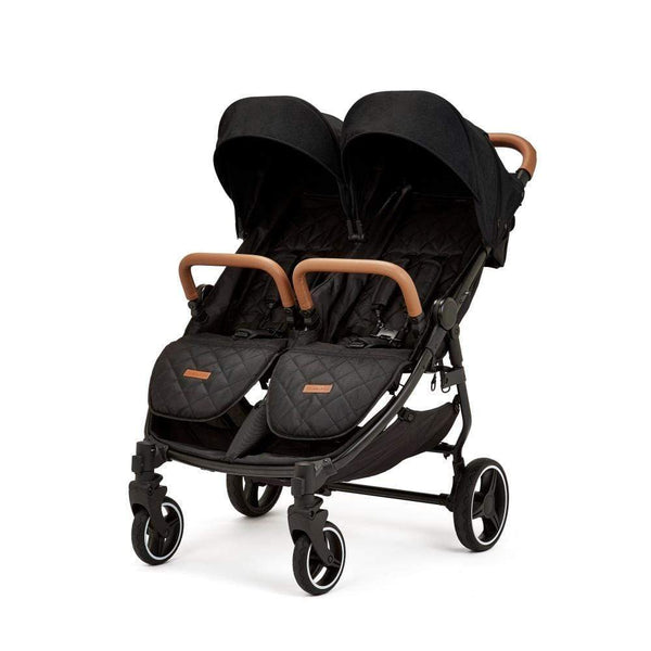 Ickle Bubba double pushchairs Ickle Bubba Venus Double Stroller - Black / Black / Tan