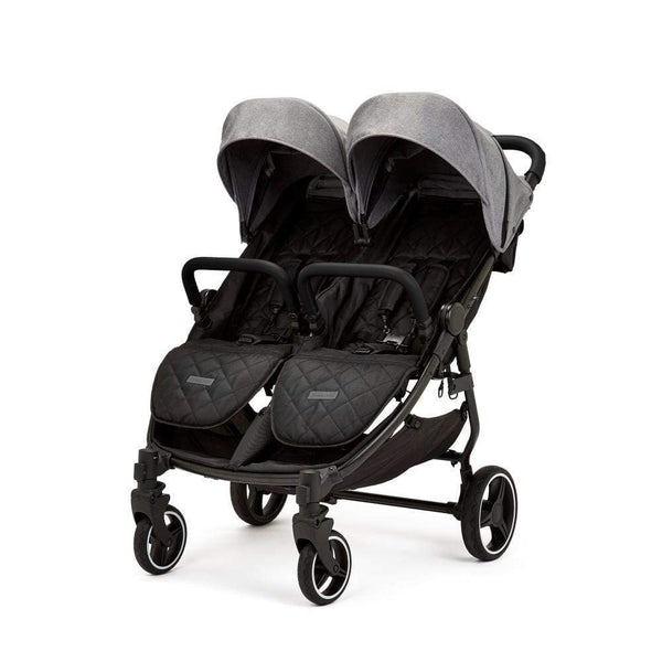 Ickle Bubba double pushchairs Ickle Bubba Venus Double Stroller Black / Space Grey / Black