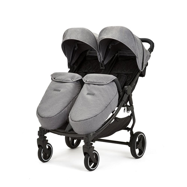 Ickle Bubba double pushchairs Ickle Bubba Venus Max Double Stroller Black / Space Grey / Black