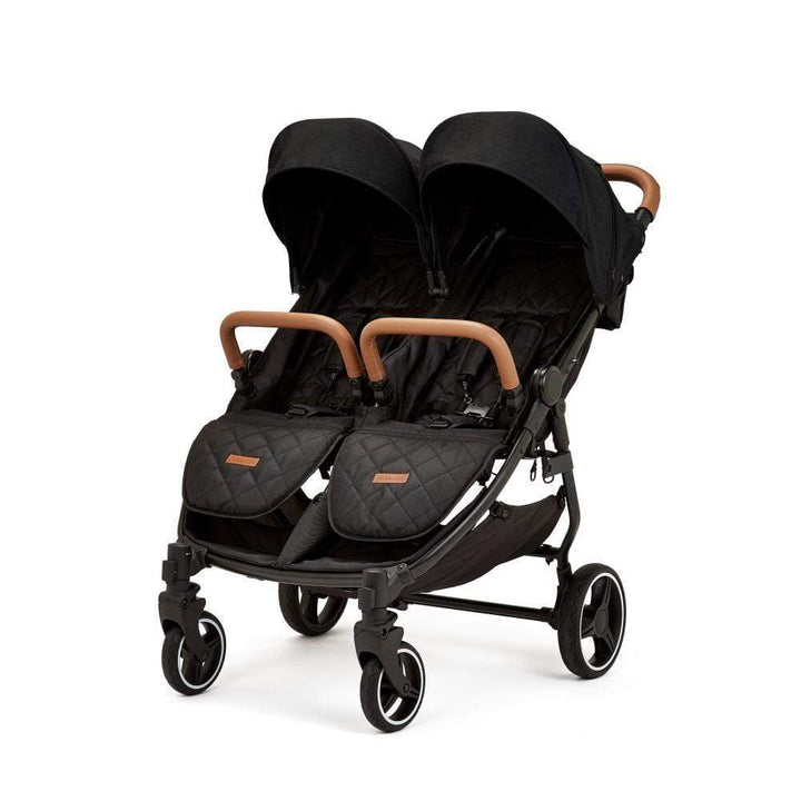 Ickle Bubba double pushchairs Ickle Bubba Venus Prime Double Stroller - Black / Black / Tan