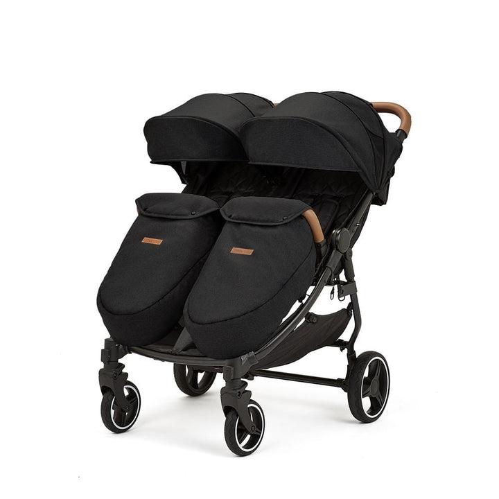 Ickle Bubba double pushchairs Ickle Bubba Venus Prime Double Stroller - Black / Black / Tan