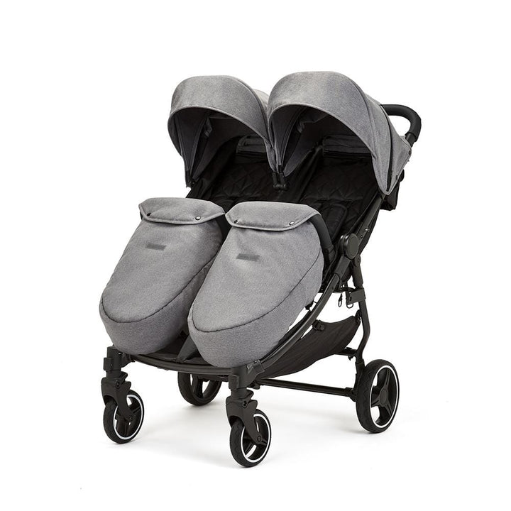 Ickle Bubba double pushchairs Ickle Bubba Venus Prime Double Stroller - Black / Space Grey / Black