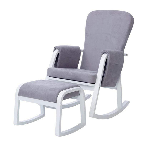 Ickle Bubba Nursing Chairs Ickle Bubba Dursley Rocking Chair and Stool - Pearl Grey