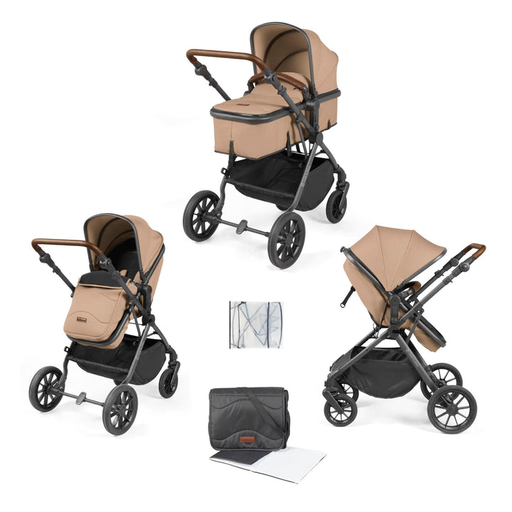 Ickle Bubba Prams & Pushchairs Ickle Bubba Cosmo 2 in 1 Plus Pushchair - Gunmetal / Desert / Tan