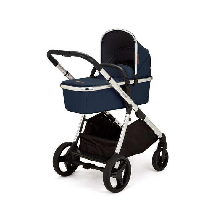 Ickle Bubba Prams & Pushchairs Ickle Bubba Eclipse 2 in 1 Carrycot & Pushchair - Chrome / Midnight Blue / Black